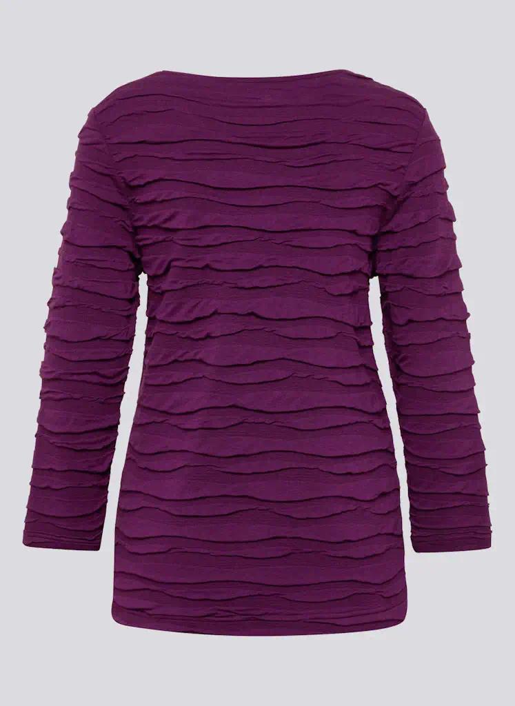 Rabe Dames Shirt Driekwart Mouw Aubergine - Afbeelding 2