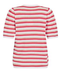 Sunday Truitje Rood/Beige/Wit Gestreept - Fijngebreid Katoenen Top - Afbeelding 2