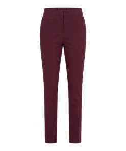 Sensia dames broek Penny in stevige bordeauxrode punta stretchkwaliteit met elastische tailleband
