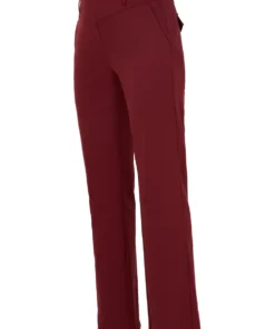 Dreamstar dames travel broek Montel in recht model in de kleur berry bordeauxrood