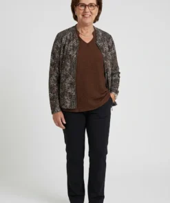 Dreamstar dames travel broek Montel in recht model in de kleur zwart zwart model1