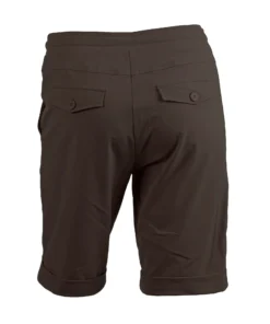 Enjoy dames korte broek bermuda knielengte met taillekoord in donkerbruin