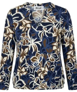 Sensia Dames blouson blauw gebloemd 'Barbie'