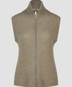 Barbara Lebek Dames Bodywarmer Greige - Afbeelding 2