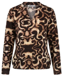 Sensia dames blouson Barbie met fleecezachte stof, elastische zoom en bruine print