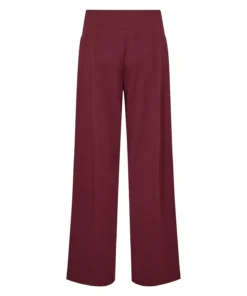 Soyaconcept dames broek SC-Siham met wijde pijpen en hoge elastische tailleband in bordeauxrood Axhter