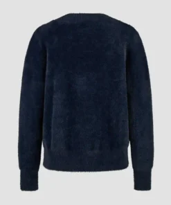 Barbara Lebek vest marine hairy - Afbeelding 2
