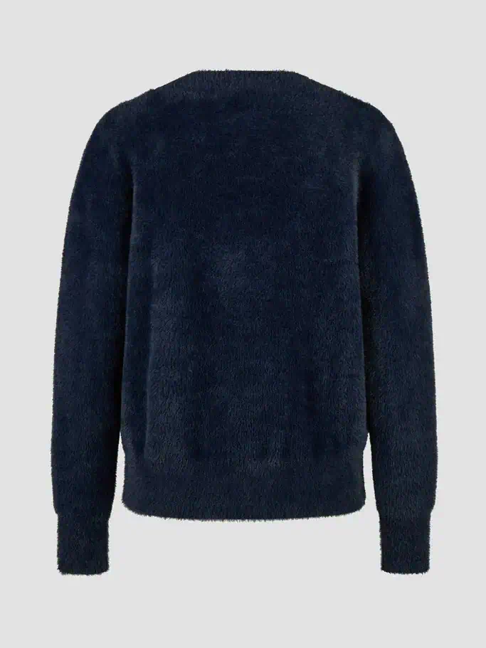 Barbara Lebek vest marine hairy - Afbeelding 2