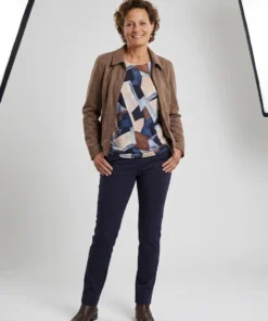 Signature blouson blauw / taupe - Afbeelding 4