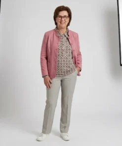 Frank Walder poloshirt roze / taupe - Afbeelding 2