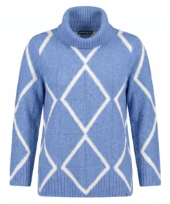 Gollehaug dames coltrui van 75 procent wol in donkerblauw uit de outlet collectie