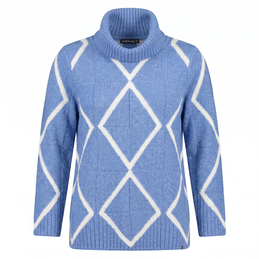 Gollehaug dames coltrui van 75 procent wol in donkerblauw uit de outlet collectie