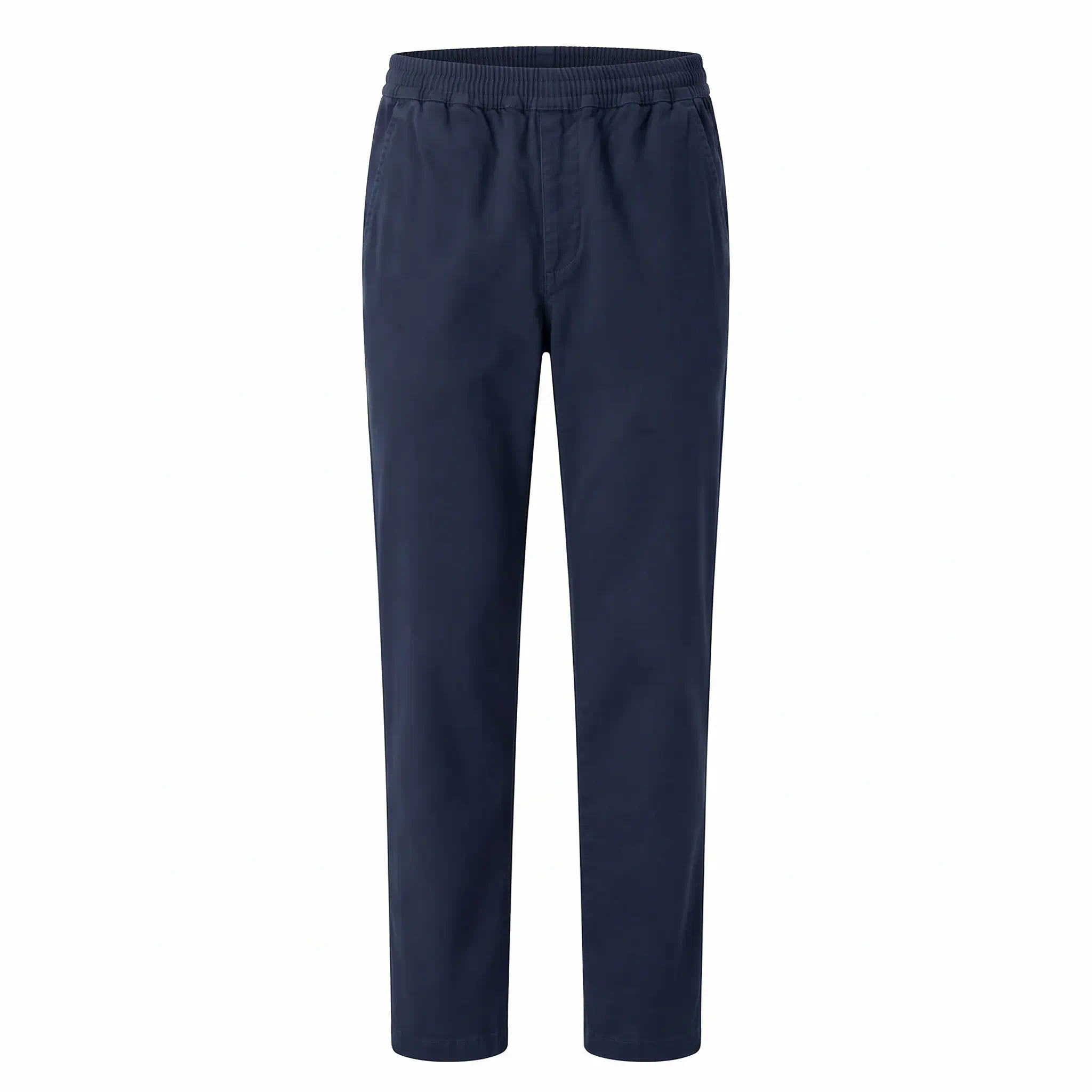 Luigi Morini Weiden heren pantalon met elastische tailleband van katoen stretch in donkerblauw