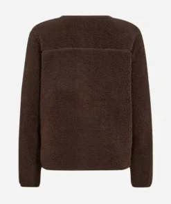 Dames vest SOYACONCEPT Onyx bruin teddystof_achter