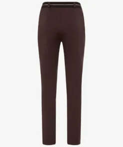 Raphaela by Brax dames slip-on broek model Lillyth in donkerbruin met elastische tailleband en strijkplooi_achter
