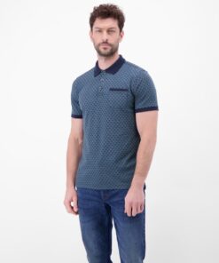 Lerros Heren poloshirt jeansblauw - Afbeelding 3