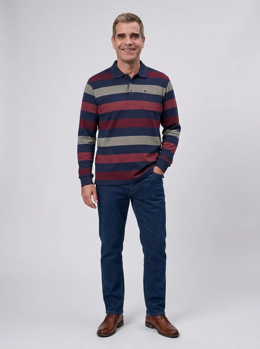Redmond Poloshirt gestreept - Afbeelding 2