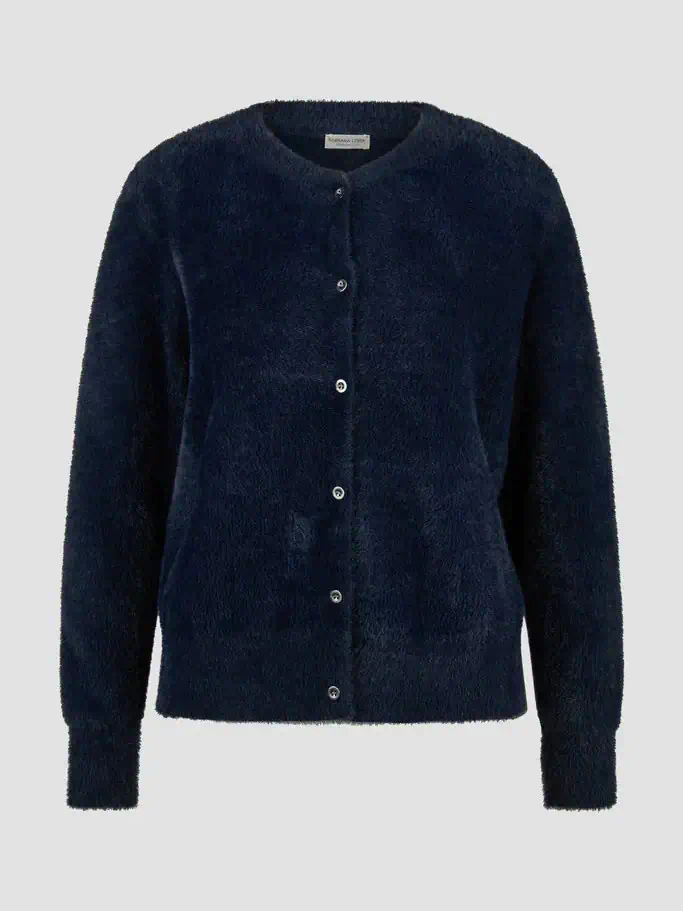 Barbara Lebek vest marine hairy