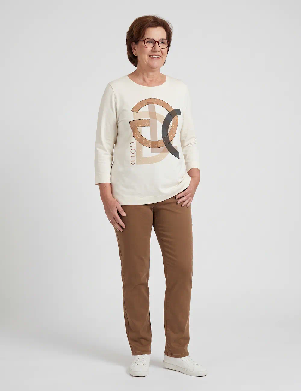 Rabe shirt crème met opdruk_model1