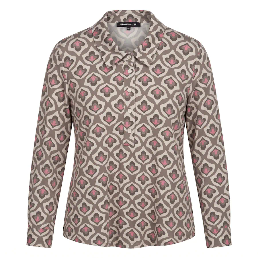 Frank Walder poloshirt roze / taupe