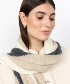 Soyaconcept shawl grijs beige grijs gebreid - Afbeelding 3