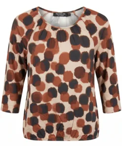 Signature blouson taupe stip mix