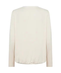 Soyaconcept dames blouson SC-Hermine 3 in ecru met V-hals uitsnede en elastische zoom aan de onderzijde_achter