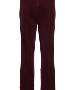 Robell dames pantalon Marie in bordeauxrode babycord met comfortabele elastische band en rechte pijpen_model