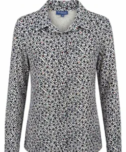 Aga blouse blauw gebloemd