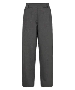 Soyaconcept dames pantalon SC-Nanni 3 in antracietgrijs met rechte pijpen en schuine steekzakken